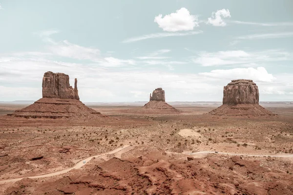 Print poster of Monument Valley. Warm boho photo of desert panoramic view. Navajo tribal park, on the Border between Arizona and Utah, United States. Amazing and colorful rocks. Western concept.