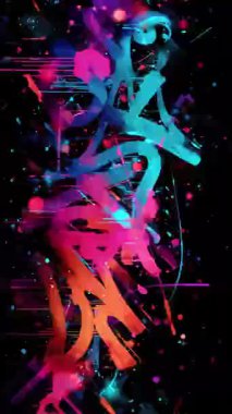 Moda Grunge Splash grafiti fırça çizgileri Neon Renkleri kaplama veya arka plan. Yüksek kalite 4k görüntü