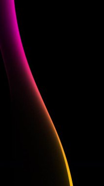 Canlı Neon Teknoloji Şeritleri Siyah Arkaplanda Akıyor. Yüksek kalite 4k görüntü