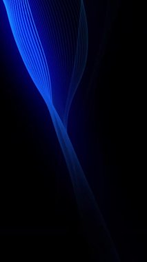 Neon teknoloji çizgileri. Dijital mavi ve yeşil çizgiler siyah arkaplanda dalgalanıyor. Yüksek kalite 4k görüntü