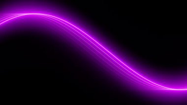 Çarpıcı ve Güzel Dinamik Mor Dalga desenleri Karanlık Bir Arkaplanda Zarifçe Akıyor. Yüksek kalite 4k görüntü