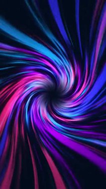 Soyut mavi ve pembe spiral tünel siyah arka planda ilerliyor. Yüksek kalite 4k görüntü