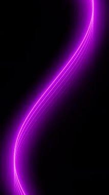 Çarpıcı ve Güzel Dinamik Mor Dalga desenleri Karanlık Bir Arkaplanda Zarifçe Akıyor. Yüksek kalite 4k görüntü