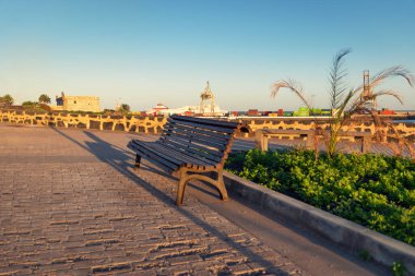 Arrecife, Lanzarote, Kanarya Adaları 'ndaki bankın görüntüsü, İspanya