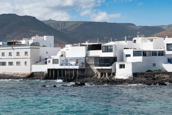 Houses Sea Volcanic Island Lanzarote Canary Islands Spain — Stock Photo, Image