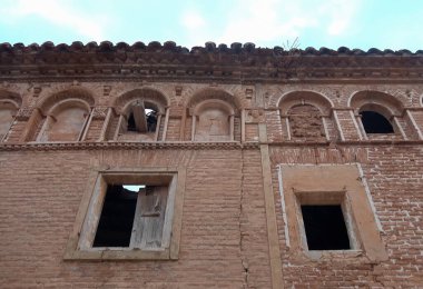 İspanyol İç Savaşı sırasında Belchite hayalet kasabası harabeye döndü, Zaragoza.