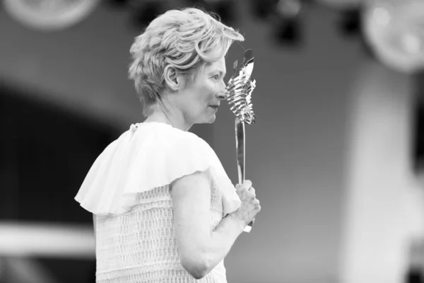 Venice Italien September Tilda Swinton Deltar Den Röda Mattan Invigningen — Stockfoto