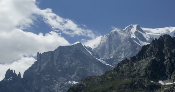 Courmayeur Val Aosta Alpes Itália Mont Blanc Monte Bianco Visto — Vídeo de Stock
