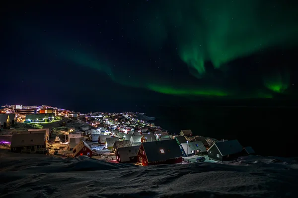 Північне сяйво над Nuuk — стокове фото