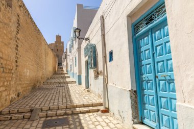 Mavi aksanlı otantik Medine atmosferi, Susa, Tunus