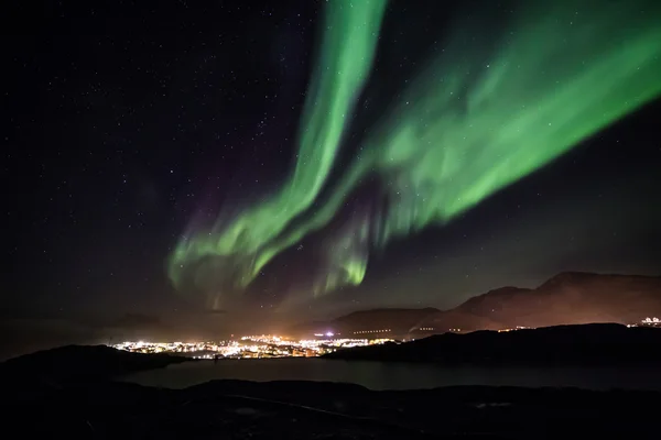 Greenlandic luzes do norte — Fotografia de Stock