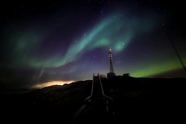 Luces septentrionales de Groenlandia — Foto de Stock