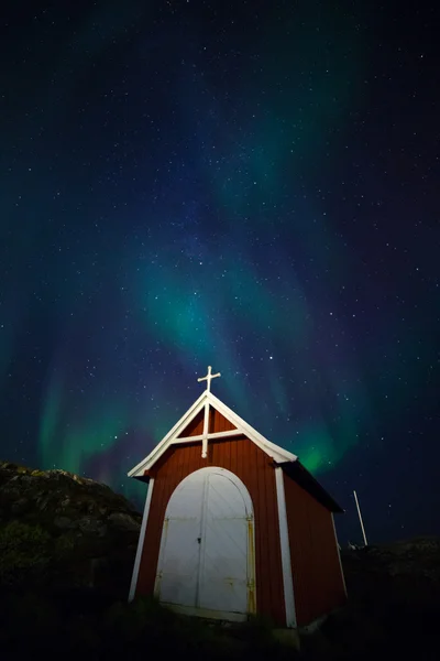 Північне сяйво в Ґренландія — стокове фото