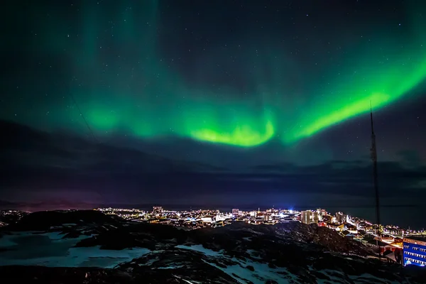 Luces boreales groenlanicas — Foto de Stock