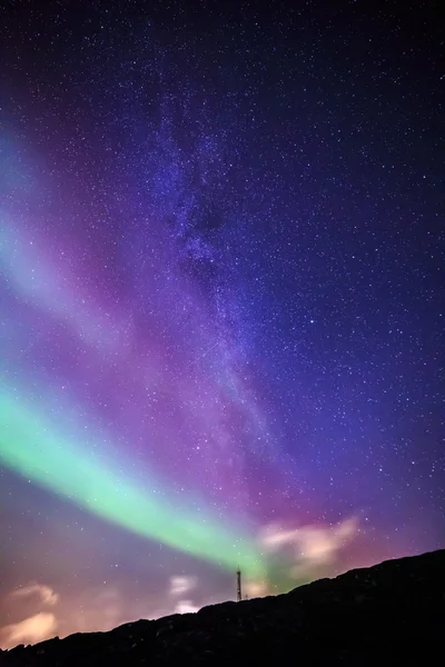 Northern lights over Nuuk city, October 2015, Greenland — Stock Photo, Image