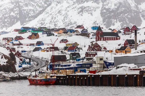 Sisimiut 2 największym miastem grenlandzka — Zdjęcie stockowe