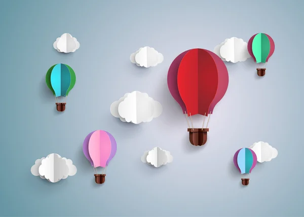 Horkovzdušný balón a Cloud — Stockový vektor