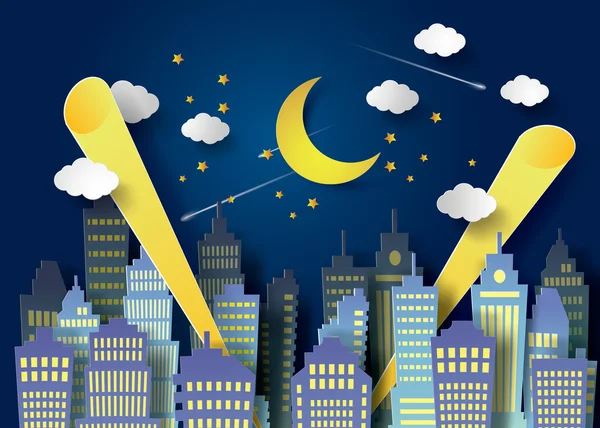 Měsíc a noční obloha — Stockový vektor