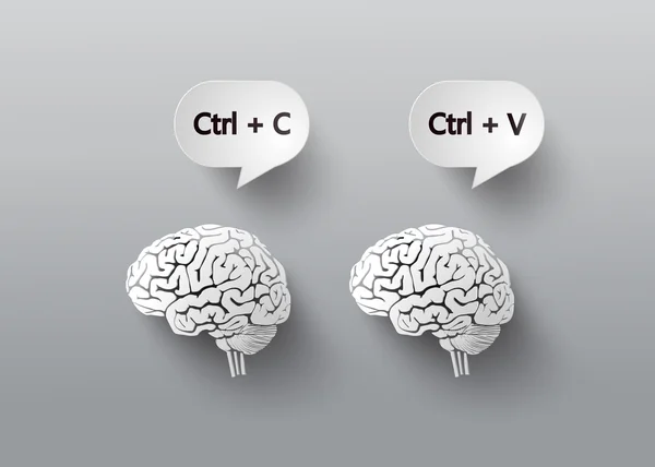 Concepto con cerebro . — Vector de stock