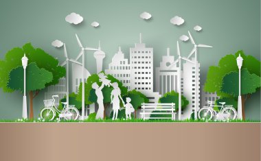 Eko kavramı kağıt kesme.