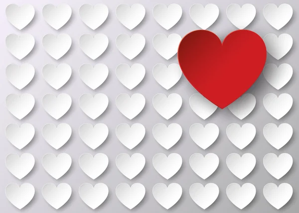 Coeur rouge sur le fond blanc — Image vectorielle