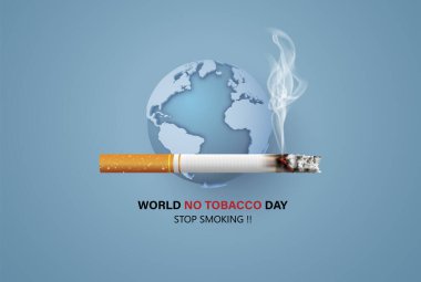  Sigara ve Dünya Tütün Yok Günü yok, dijital sanatla kağıt kolajı .