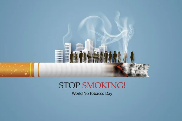禁止吸烟和世界无烟日 — 图库矢量图片