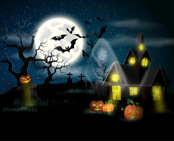 Joyeux poster d'Halloween. Illustration vectorielle. — Image vectorielle