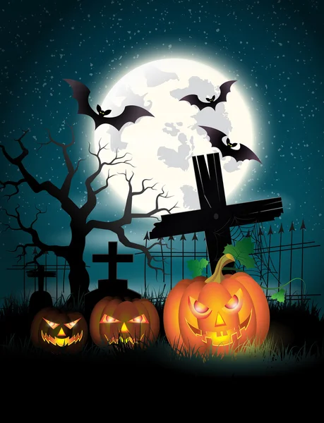 Joyeux poster d'Halloween. Illustration vectorielle. — Image vectorielle