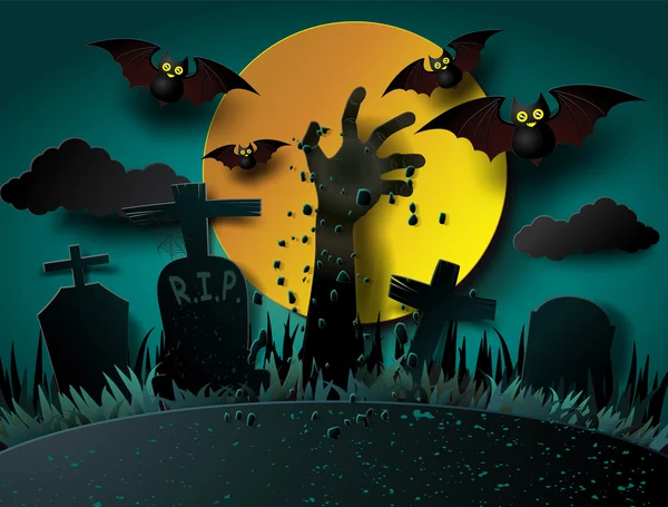 Ilustrace halloween zombie party. — Stockový vektor
