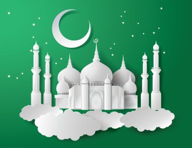 Vector of paper Mosque. clipart