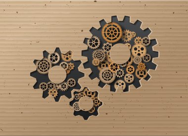 gearwheel mekanizması arka plan. Vektör çizim