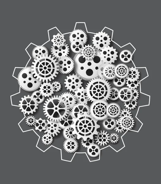 Gearwheel mechanism background. Vector illustration — Stock Vector