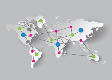 Kağıt dünya harita grafik.