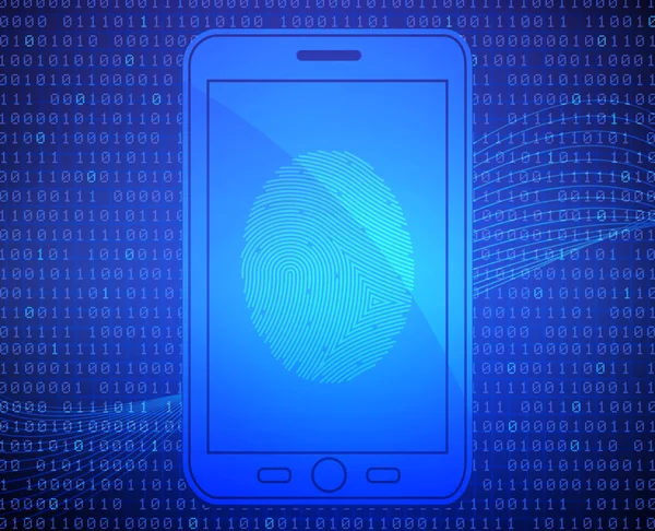 Smartphone with fingerprint . — Stock Vector