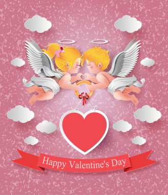 sevimli erkek ve kız cupids.