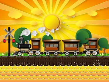 Tren rayları üzerinde koşuyordu.