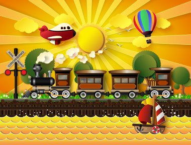 Tren rayları üzerinde koşuyordu.