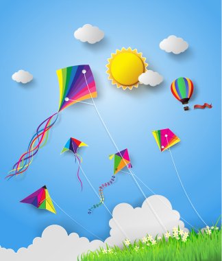 kite on sky clipart