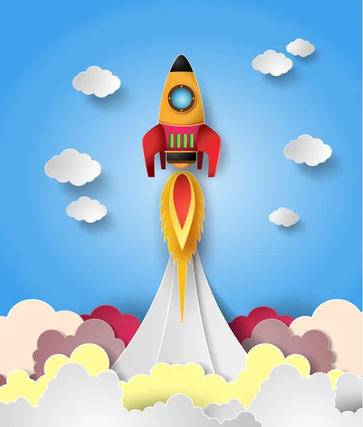 Space rocket launch. — Stock Vector