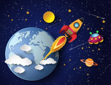 Space rocket launch. clipart