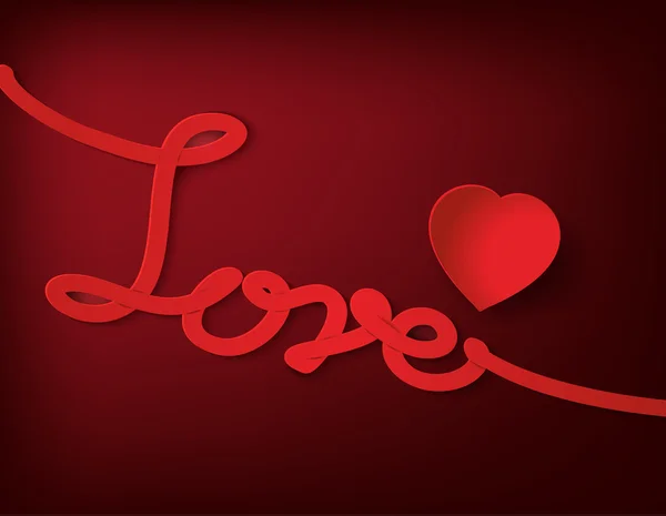 Valentijnsdag. Abstracte papier hart en bericht — Stockvector