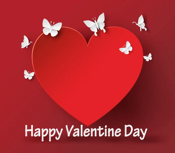 Valentijnsdag. Abstracte papier harten — Stockvector