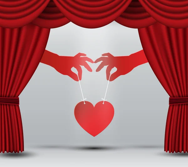 Heart on stage — Stock Vector