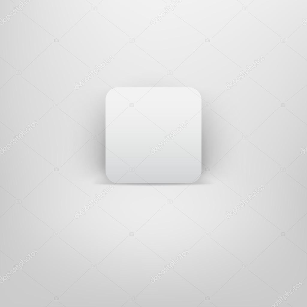 Gray blank internet button.Rounded square shape icon with shadow