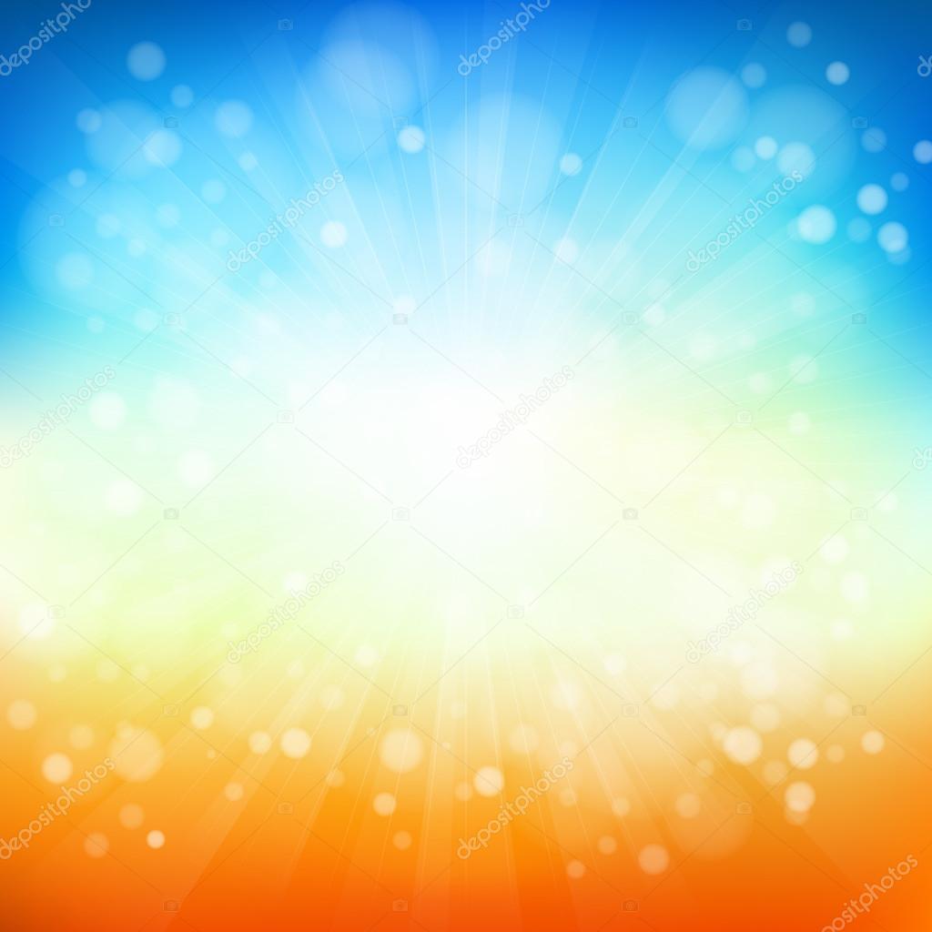 Summer or Spring background with bokeh and sun lights.