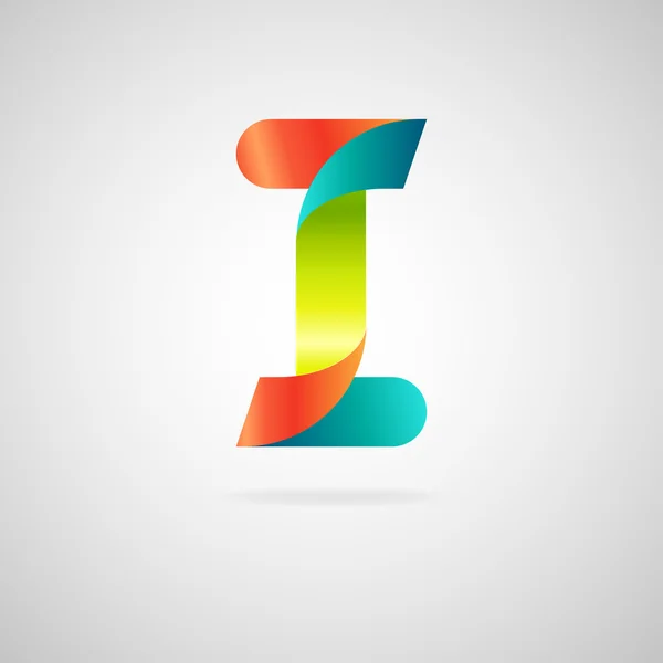 Підписати літеру I .color стрічка бізнес логотип значок і шрифт — стоковий вектор