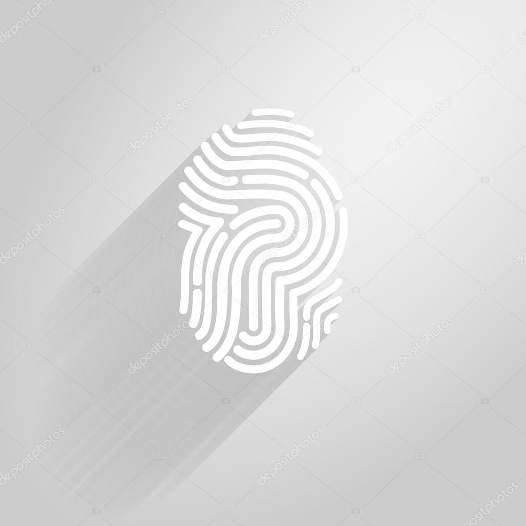 Letter P logo icon fingerprint style and long shadow.vector illustration.