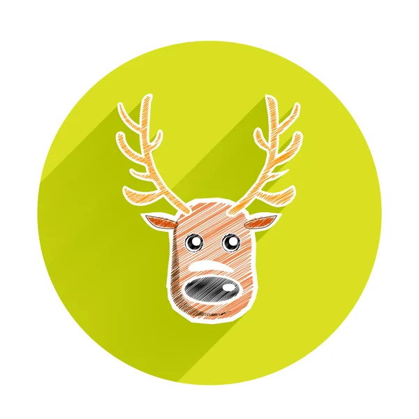 Reindeer christmas and happy new year icon — Stock Vector