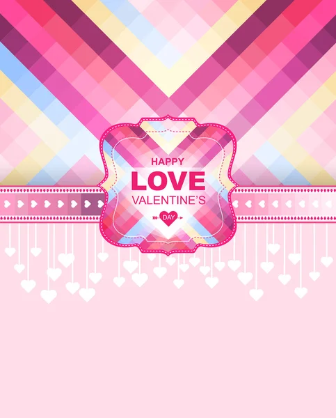 Valentine day card and background.Vector template of invitation — Stock Vector